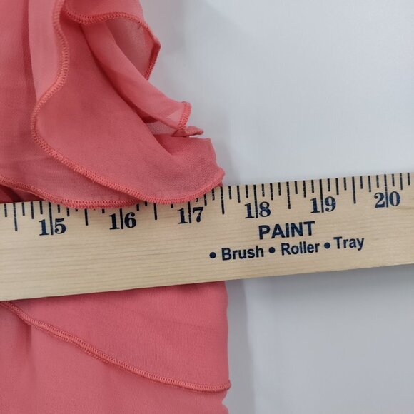 IZ Byer Flutter Sleeve Ruffled Colorblock Bodycon Mini Dress Small Women Pink - Picture 11 of 15